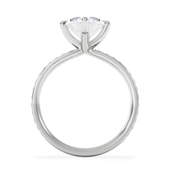 Origin Twist 3.00ct Marquise Cut Lab Diamond Solitaire Engagement Ring with Side Stones in 18K White Gold
