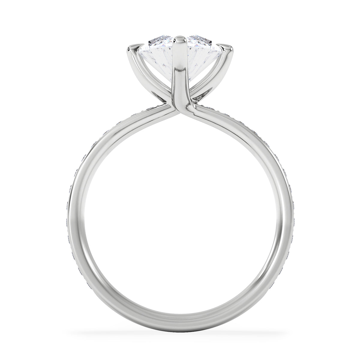 Origin Twist 3.00ct Marquise Cut Lab Diamond Solitaire Engagement Ring with Side Stones in 18K White Gold