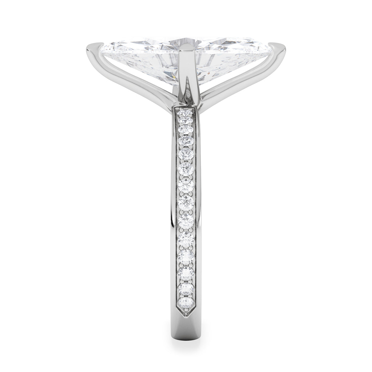 Origin Twist 3.00ct Marquise Cut Lab Diamond Solitaire Engagement Ring with Side Stones in Platinum