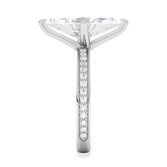 Origin Twist 3.00ct Marquise Cut Lab Diamond Solitaire Engagement Ring with Side Stones in 18K White Gold