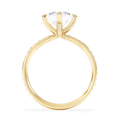 Origin Twist 3.00ct Marquise Cut Lab Diamond Solitaire Engagement Ring with Side Stones in 18K Yellow Gold