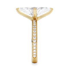 Origin Twist 3.00ct Marquise Cut Lab Diamond Solitaire Engagement Ring with Side Stones in 18K Yellow Gold