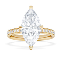 Origin Twist 3.00ct Marquise Cut Lab Diamond Solitaire Engagement Ring with Side Stones in 18K Yellow Gold