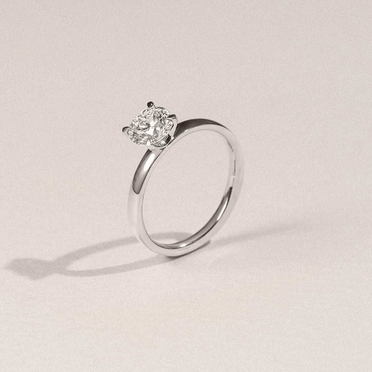 Origin 1.00ct Round Cut Lab Diamond Solitaire Engagement Ring in Platinum