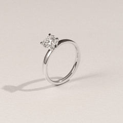 Origin 1.00ct Round Cut Lab Diamond Solitaire Engagement Ring in 18K White Gold