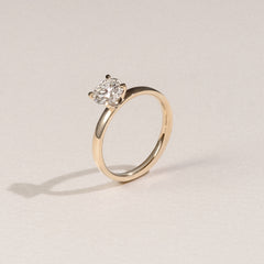 Origin 1.00ct Round Cut Lab Diamond Solitaire Engagement Ring in 18K Yellow Gold