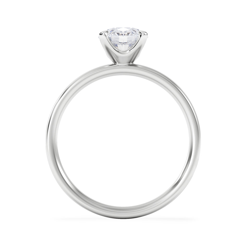 Origin 1.00ct Round Cut Lab Diamond Solitaire Engagement Ring in 18K White Gold