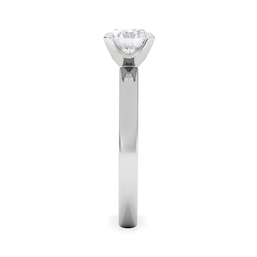 Origin 1.00ct Round Cut Lab Diamond Solitaire Engagement Ring in 18K White Gold