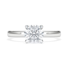 Origin 1.00ct Round Cut Lab Diamond Solitaire Engagement Ring in 18K White Gold
