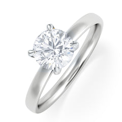 Origin 1.00ct Round Cut Lab Diamond Solitaire Engagement Ring in 18K White Gold