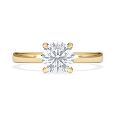Origin 1.00ct Round Cut Lab Diamond Solitaire Engagement Ring in 18K Yellow Gold