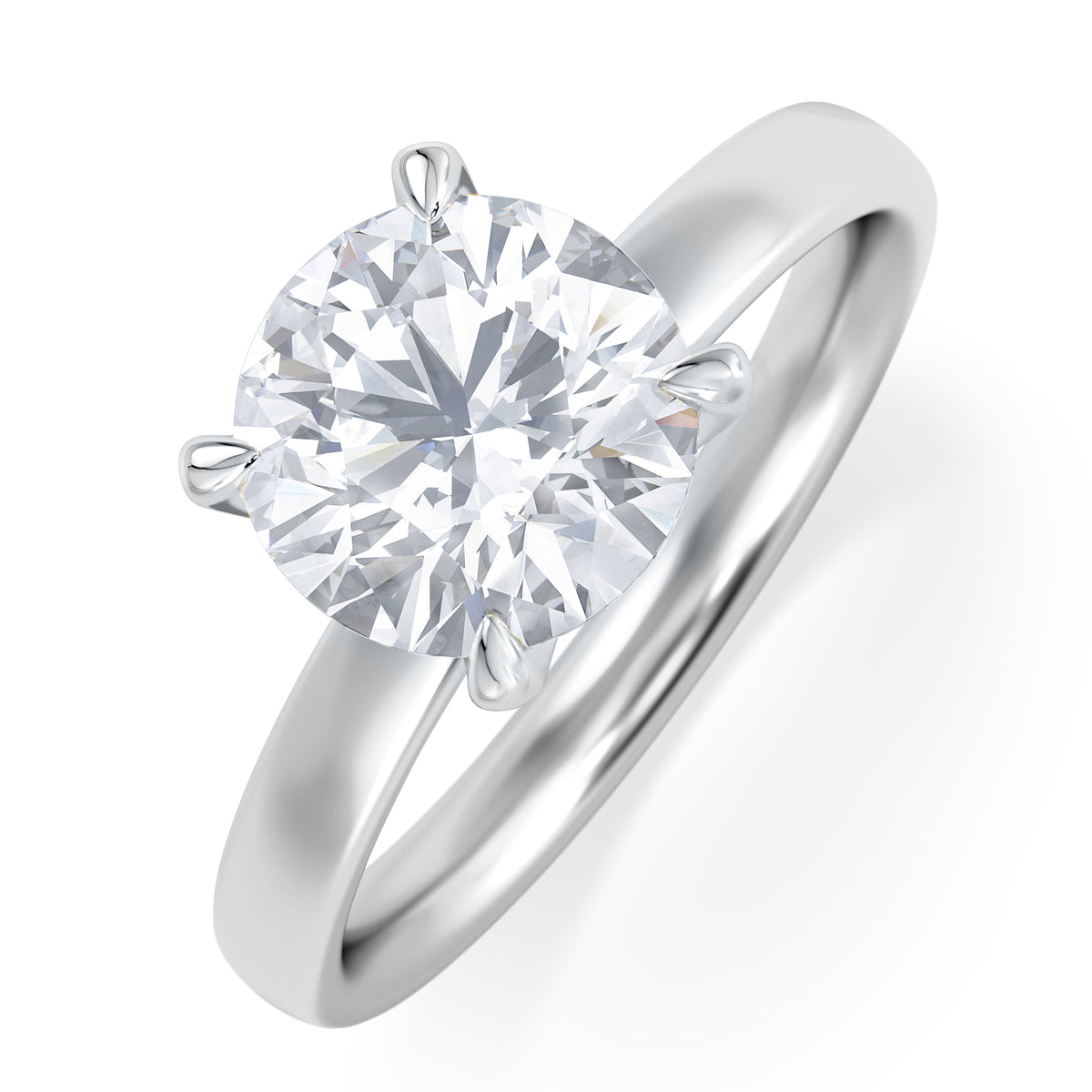 Origin 2.00ct Round Cut Lab Diamond Solitaire Engagement Ring in 18K White Gold