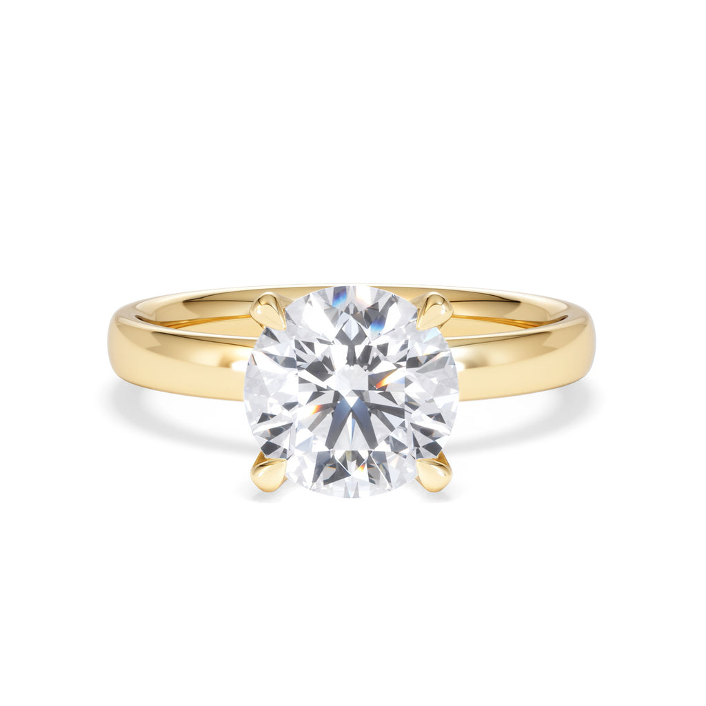 Origin 2.00ct Round Cut Lab Diamond Solitaire Engagement Ring in 18K Yellow Gold