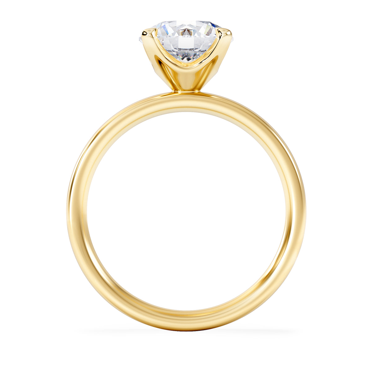 Origin 2.00ct Round Cut Lab Diamond Solitaire Engagement Ring in 18K Yellow Gold