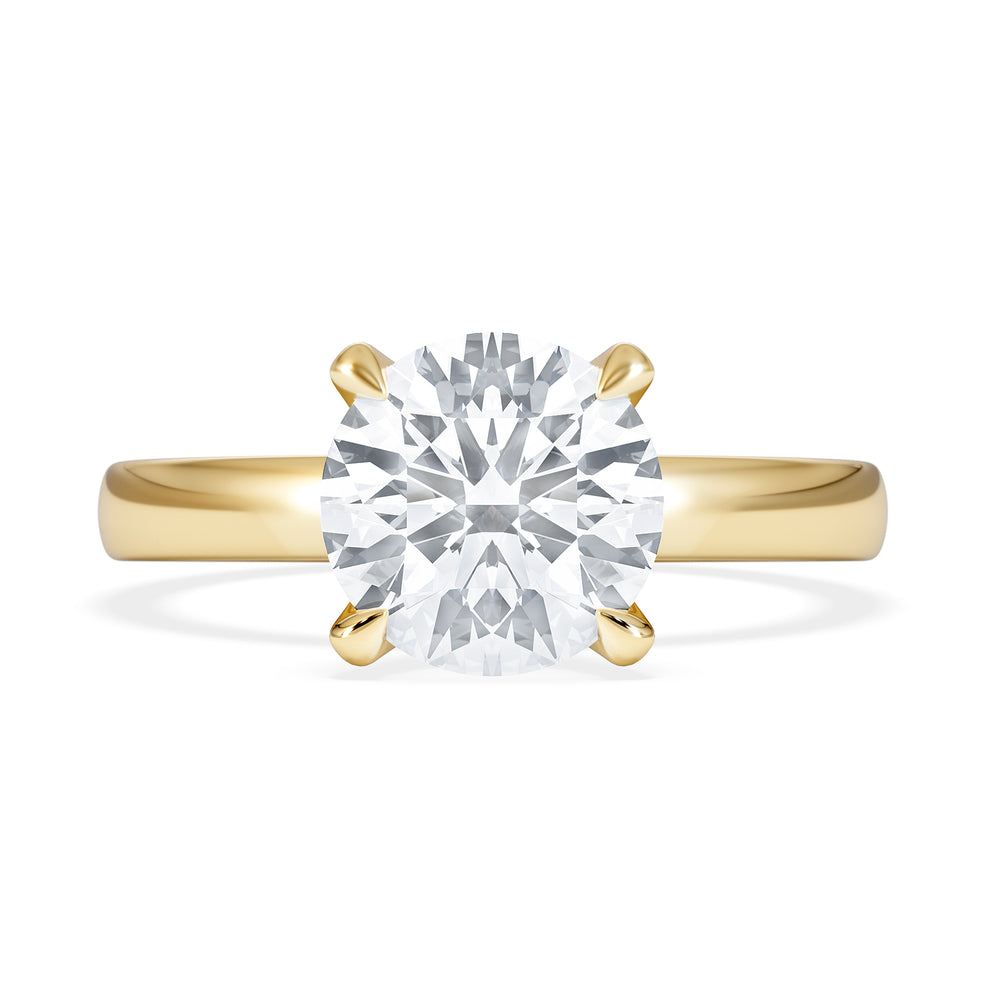 Origin 2.00ct Round Cut Lab Diamond Solitaire Engagement Ring in 18K Yellow Gold