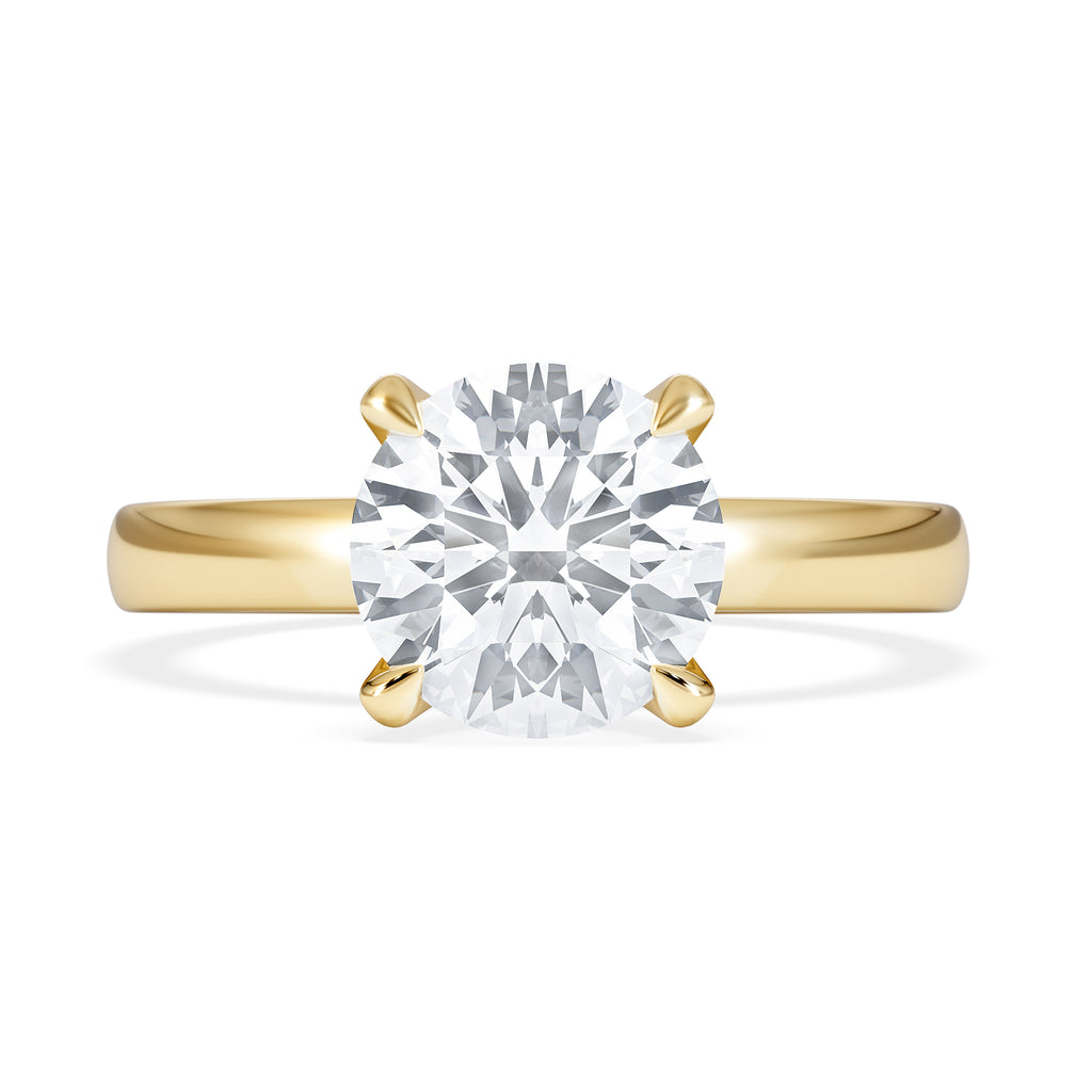 Origin 2.00ct Round Cut Lab Diamond Solitaire Engagement Ring in 18K Yellow Gold