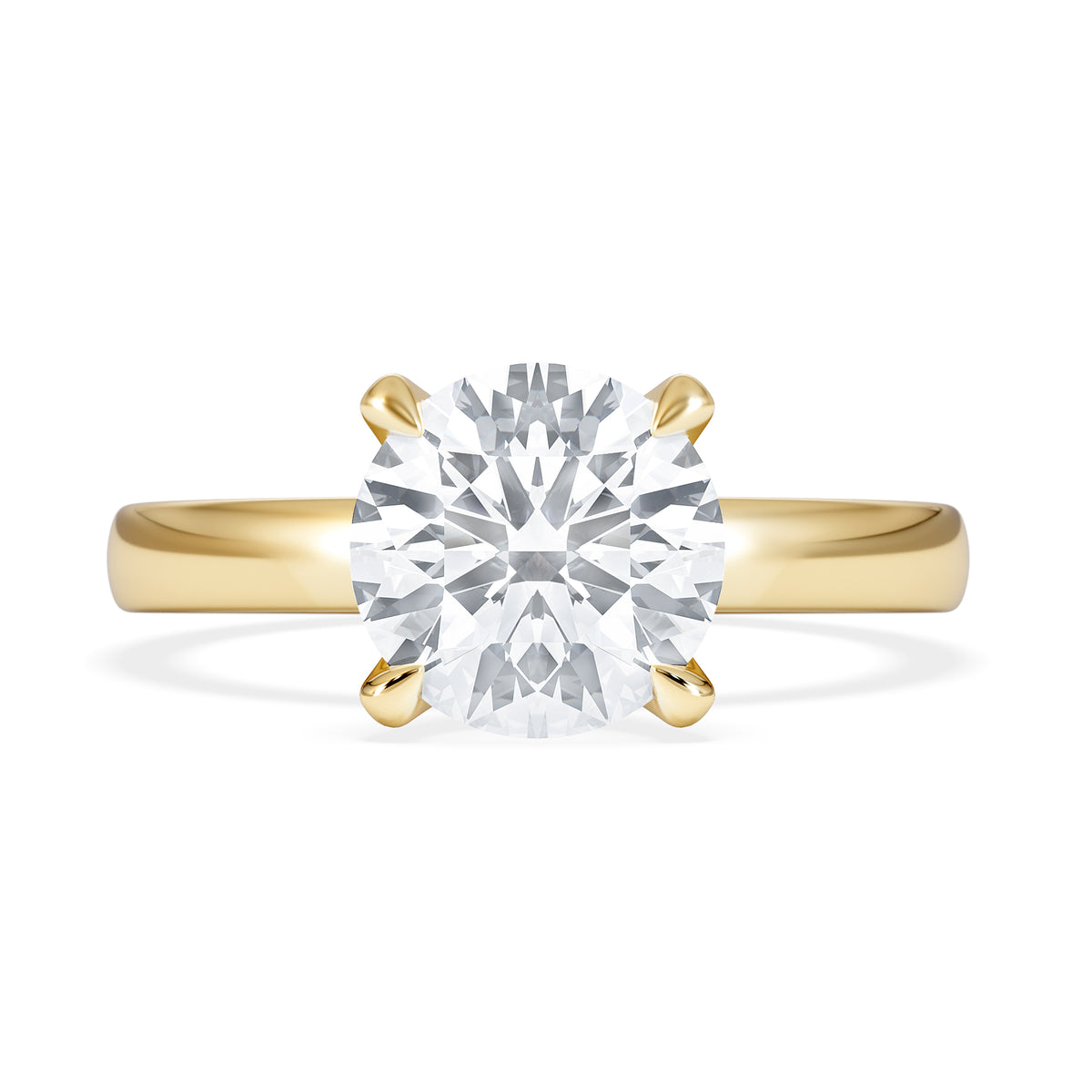Origin 2.00ct Round Cut Lab Diamond Solitaire Engagement Ring in 18K Yellow Gold