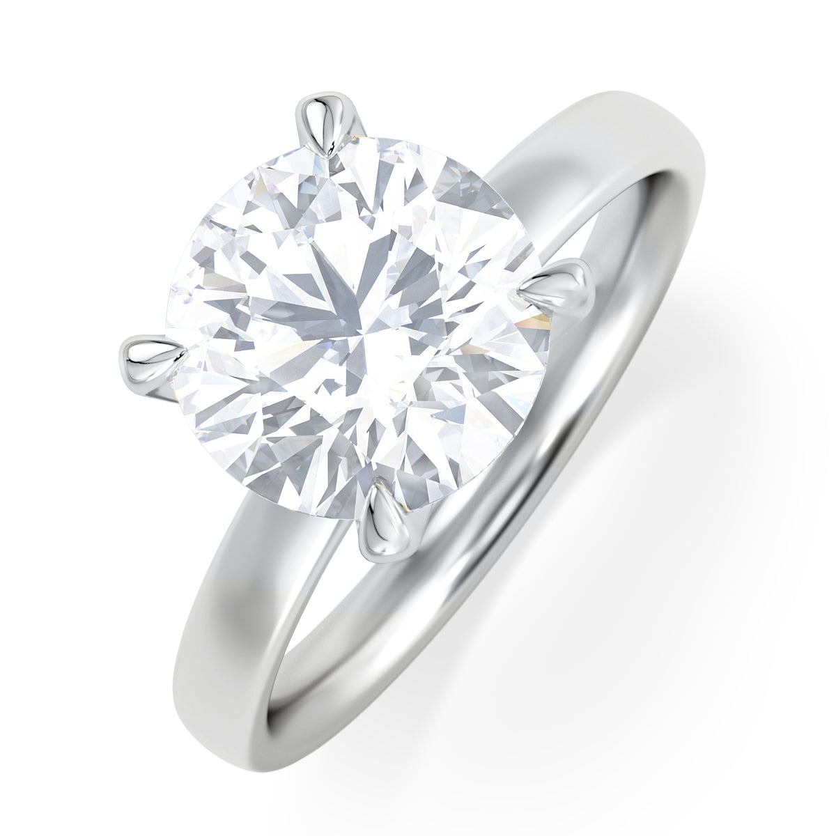 Origin 3.00ct Round Cut Lab Diamond Solitaire Engagement Ring in Platinum