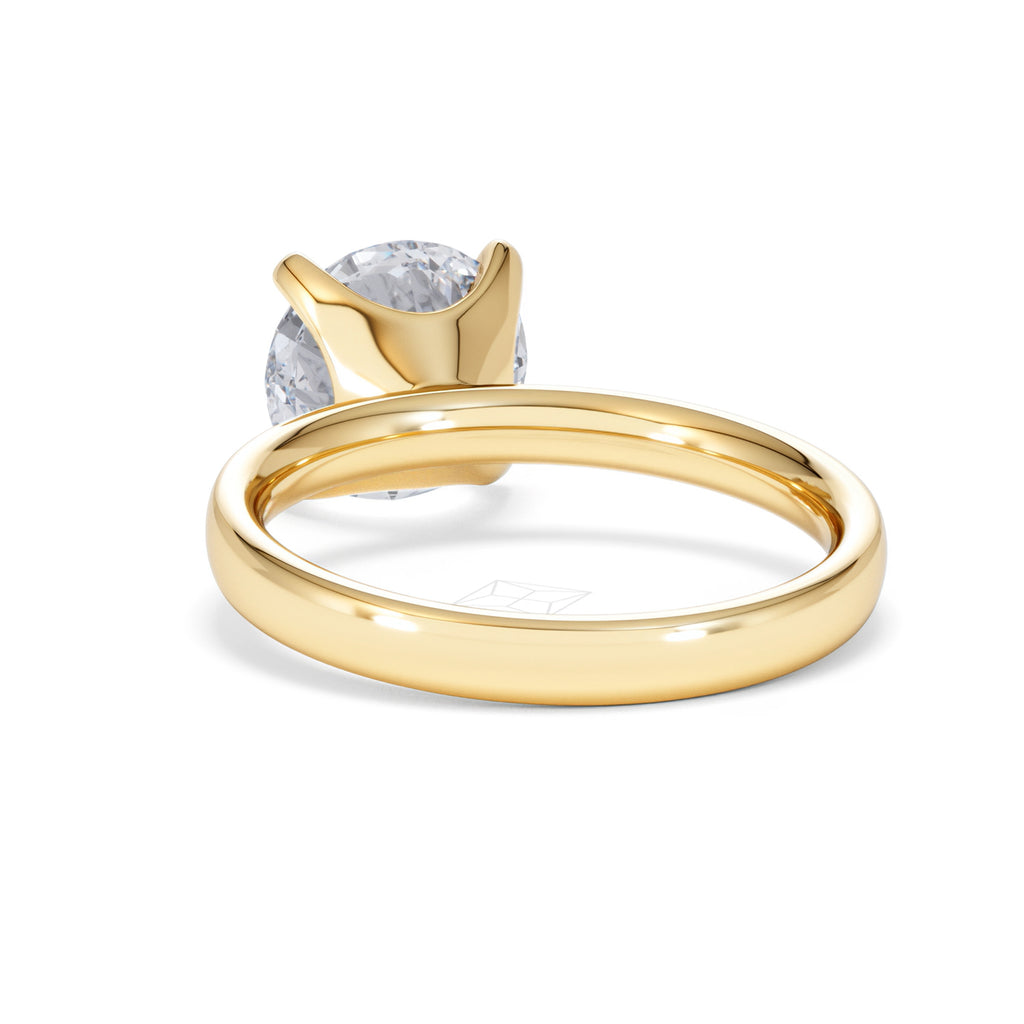 Origin 3.00ct Round Cut Lab Diamond Solitaire Engagement Ring in 18K Yellow Gold