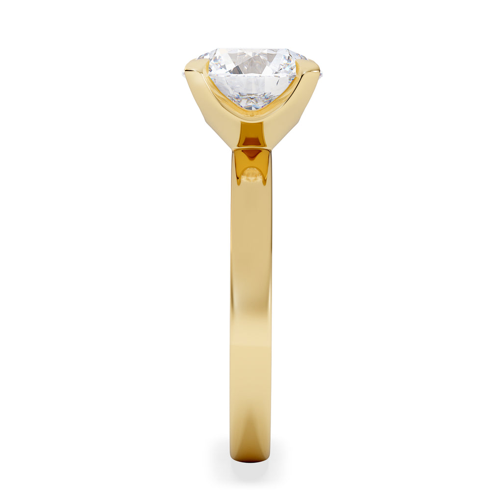 Origin 3.00ct Round Cut Lab Diamond Solitaire Engagement Ring in 18K Yellow Gold