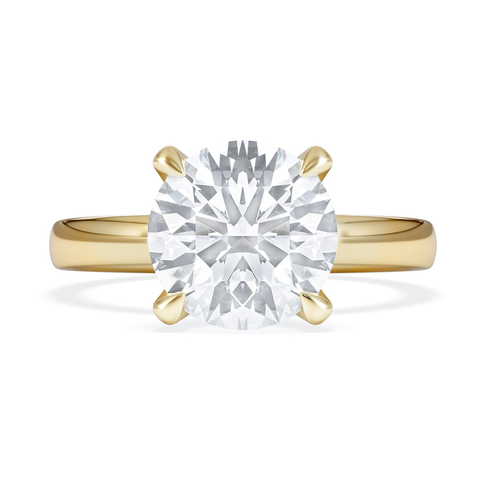 Origin 3.00ct Round Cut Lab Diamond Solitaire Engagement Ring in 18K Yellow Gold