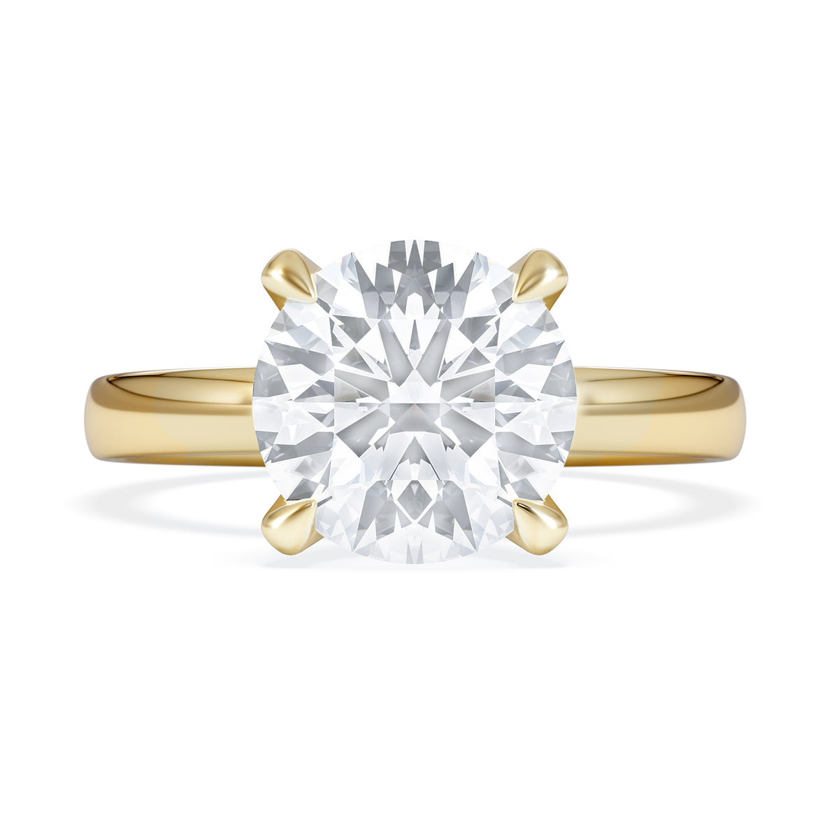 Origin 3.00ct Round Cut Lab Diamond Solitaire Engagement Ring in 18K Yellow Gold