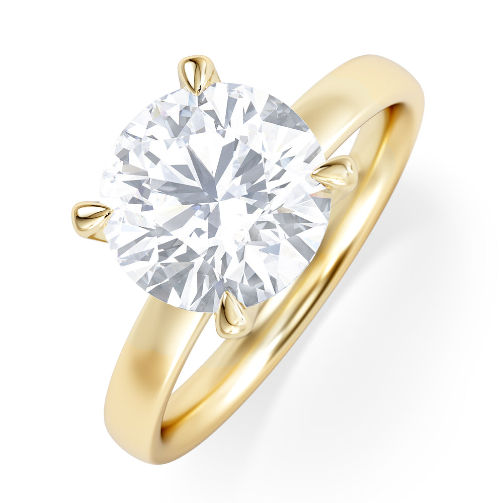 Origin 3.00ct Round Cut Lab Diamond Solitaire Engagement Ring in 18K Yellow Gold