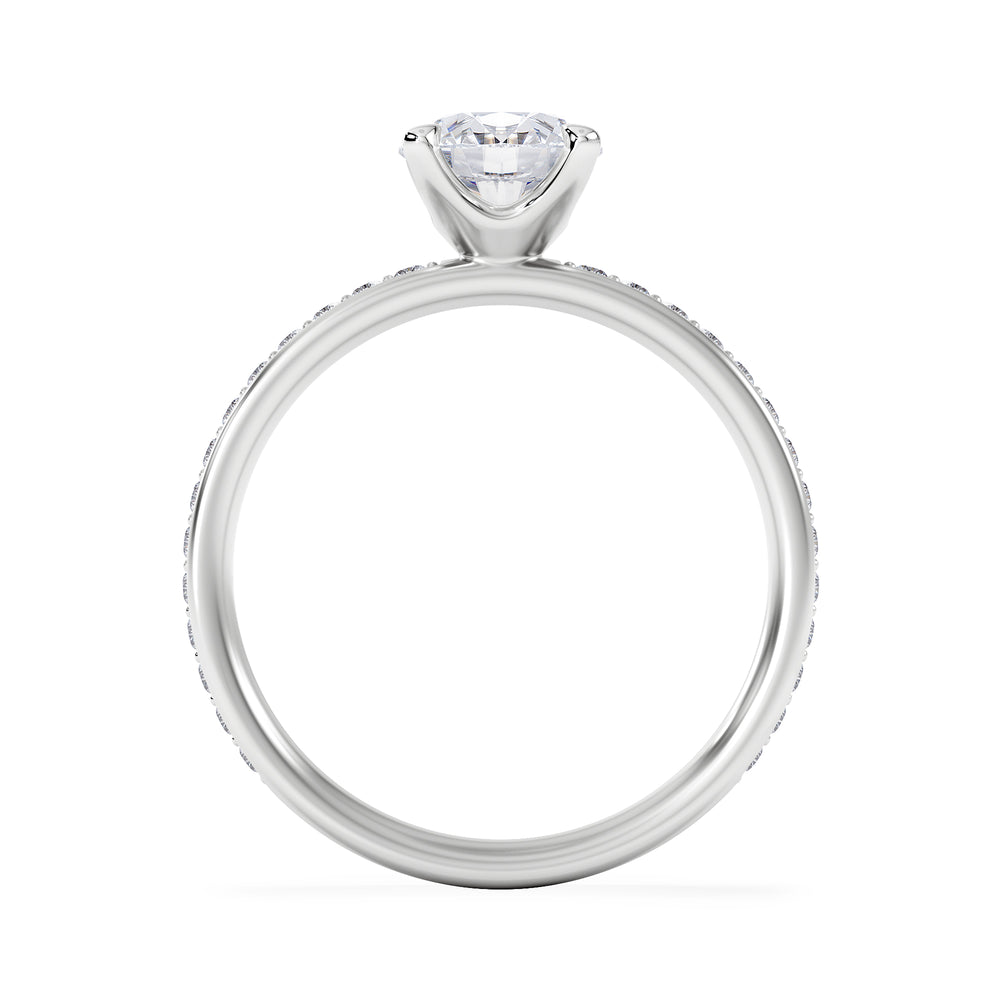 Origin 1.25ct Round Cut Lab Diamond Solitaire Engagement Ring with Side Stones in Platinum