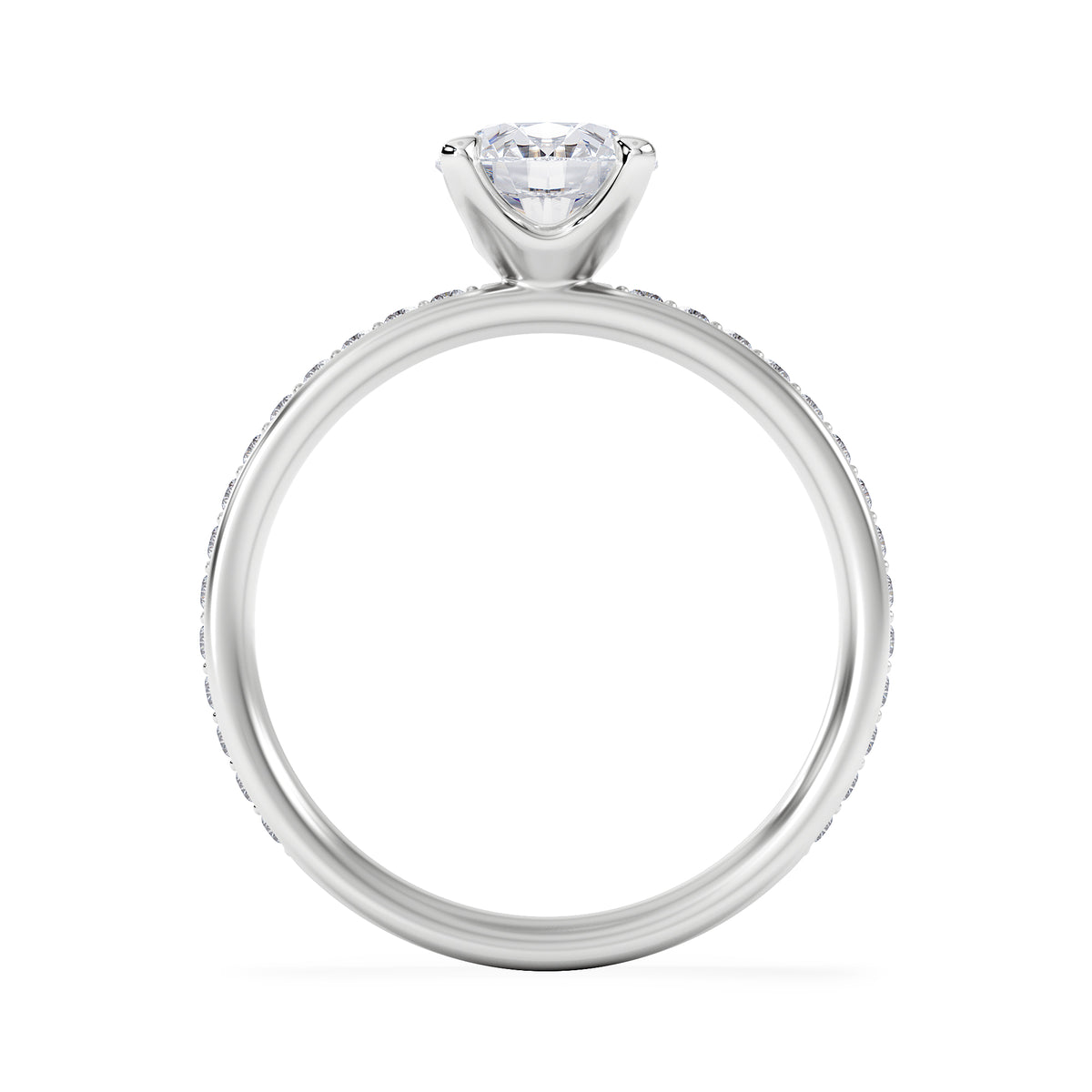 Origin 1.25ct Round Cut Lab Diamond Solitaire Engagement Ring with Side Stones in Platinum