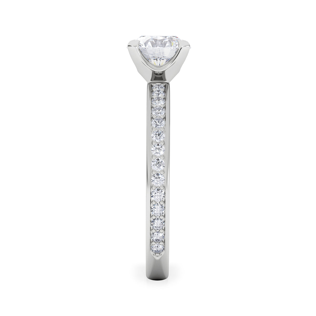 Origin 1.25ct Round Cut Lab Diamond Solitaire Engagement Ring with Side Stones in Platinum