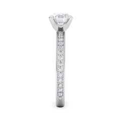 Origin 1.25ct Round Cut Lab Diamond Solitaire Engagement Ring with Side Stones in 18K White Gold
