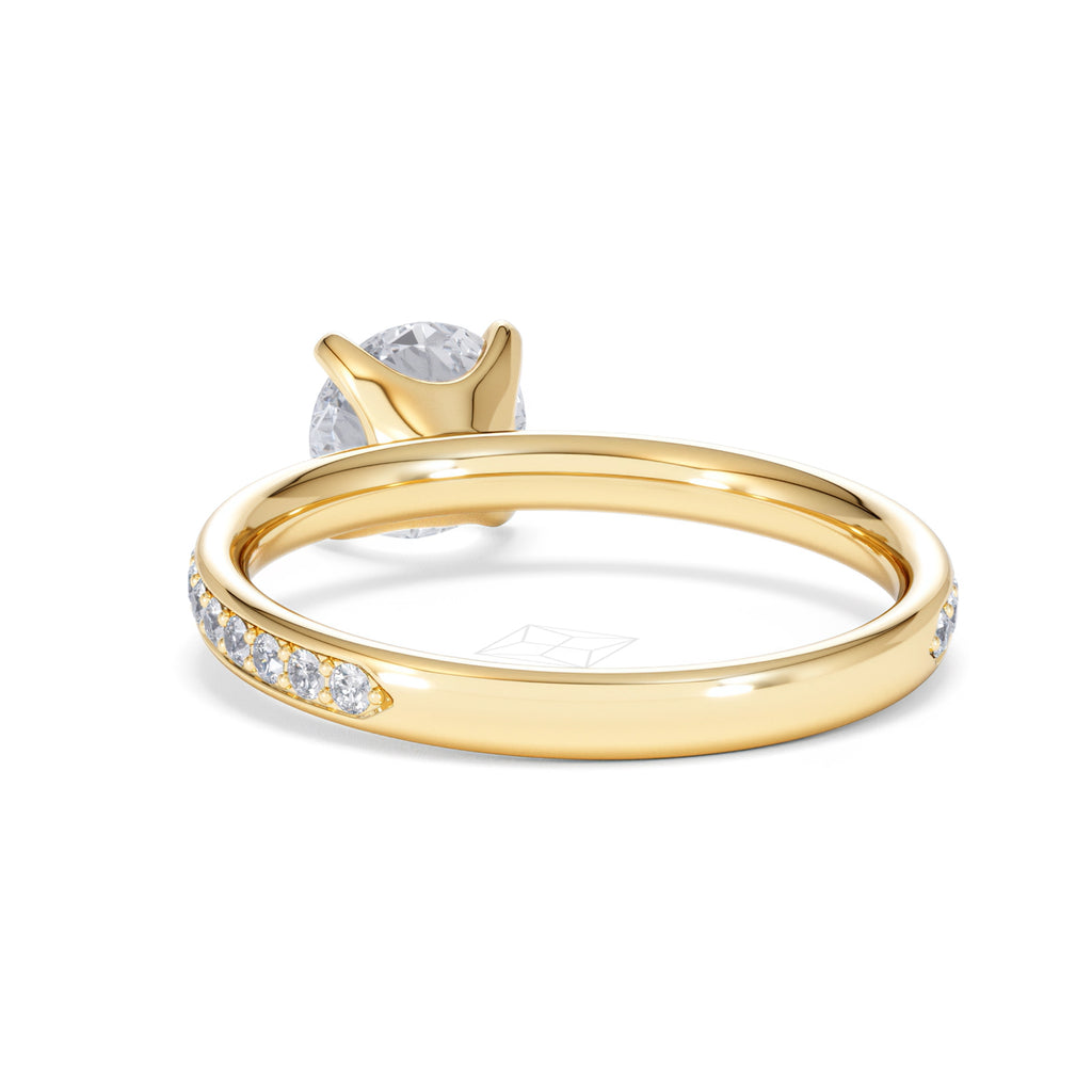 Origin 1.25ct Round Cut Lab Diamond Solitaire Engagement Ring with Side Stones in 18K Yellow Gold