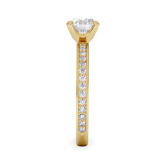 Origin 1.25ct Round Cut Lab Diamond Solitaire Engagement Ring with Side Stones in 18K Yellow Gold