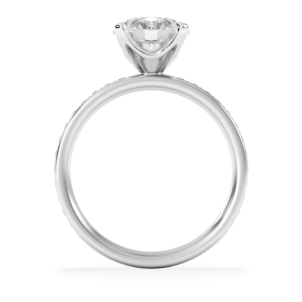Origin 2.25ct Round Cut Lab Diamond Solitaire Engagement Ring with Side Stones in Platinum