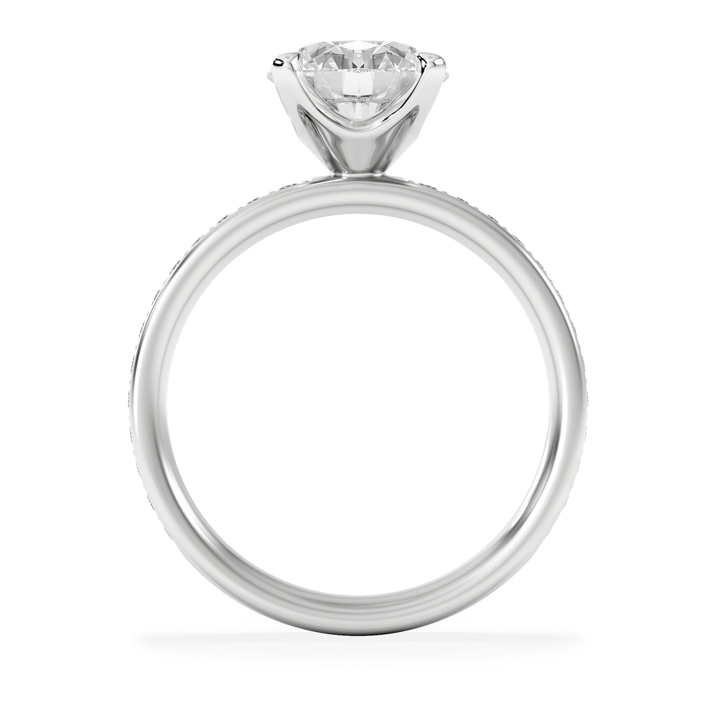 Origin 2.25ct Round Cut Lab Diamond Solitaire Engagement Ring with Side Stones in Platinum