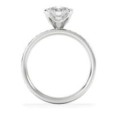 Origin 2.25ct Round Cut Lab Diamond Solitaire Engagement Ring with Side Stones in 18K White Gold
