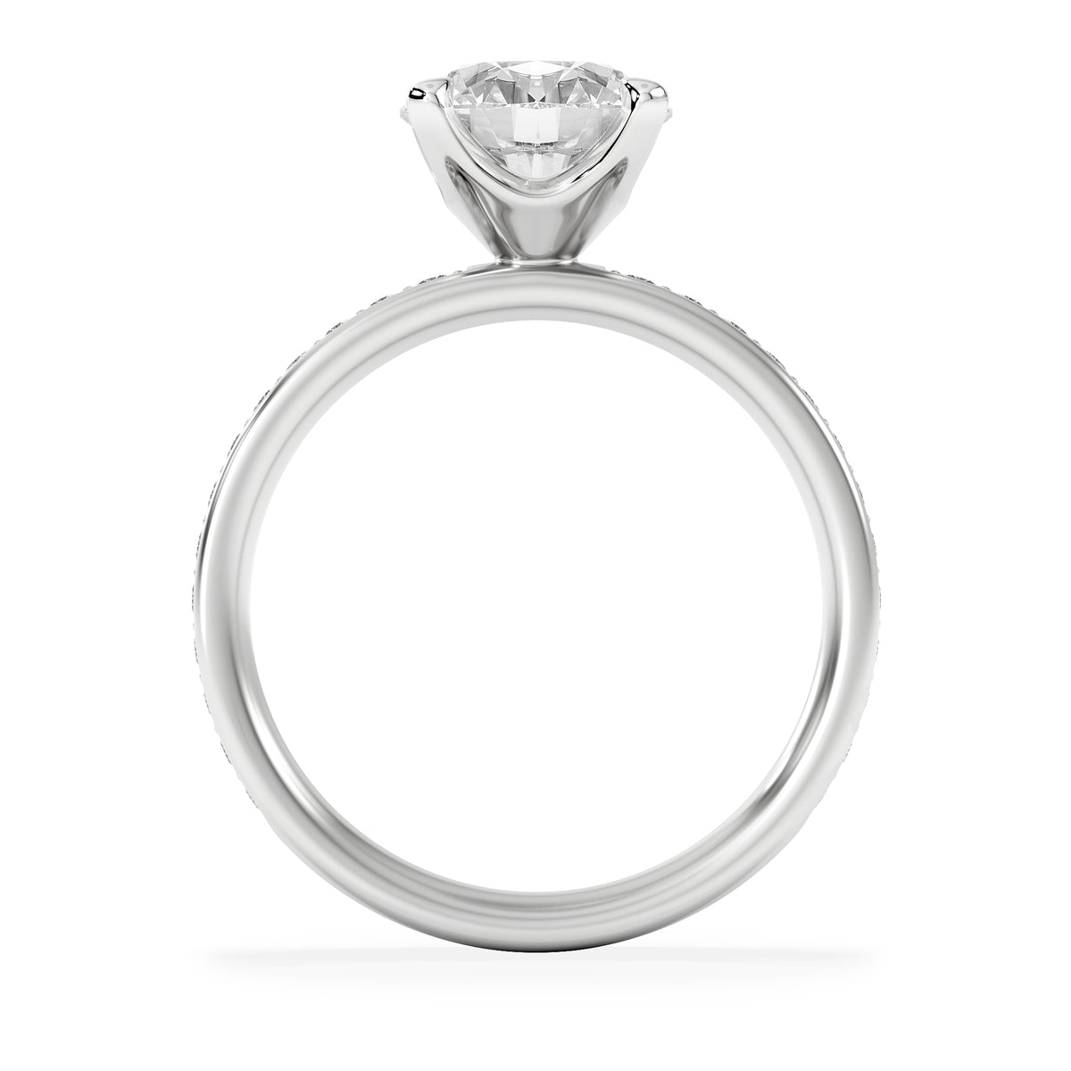 Origin 2.25ct Round Cut Lab Diamond Solitaire Engagement Ring with Side Stones in 18K White Gold