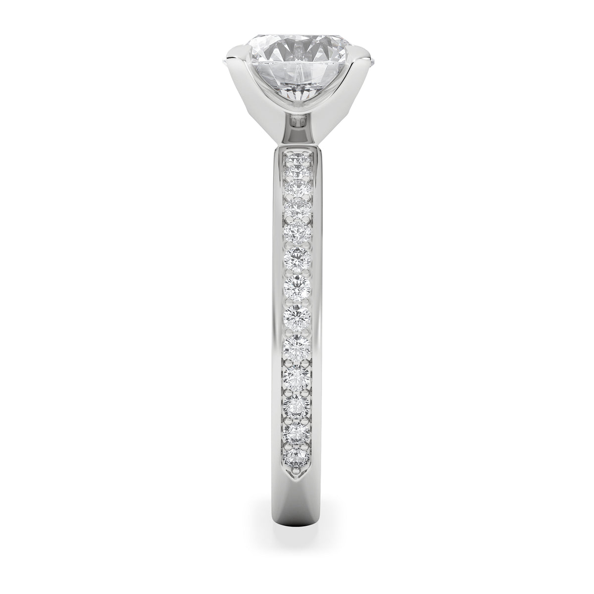 Origin 2.25ct Round Cut Lab Diamond Solitaire Engagement Ring with Side Stones in Platinum