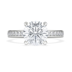 Origin 2.25ct Round Cut Lab Diamond Solitaire Engagement Ring with Side Stones in Platinum