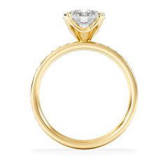 Origin 2.25ct Round Cut Lab Diamond Solitaire Engagement Ring with Side Stones in 18K Yellow Gold