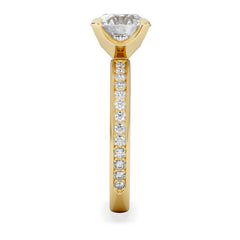 Origin 2.25ct Round Cut Lab Diamond Solitaire Engagement Ring with Side Stones in 18K Yellow Gold