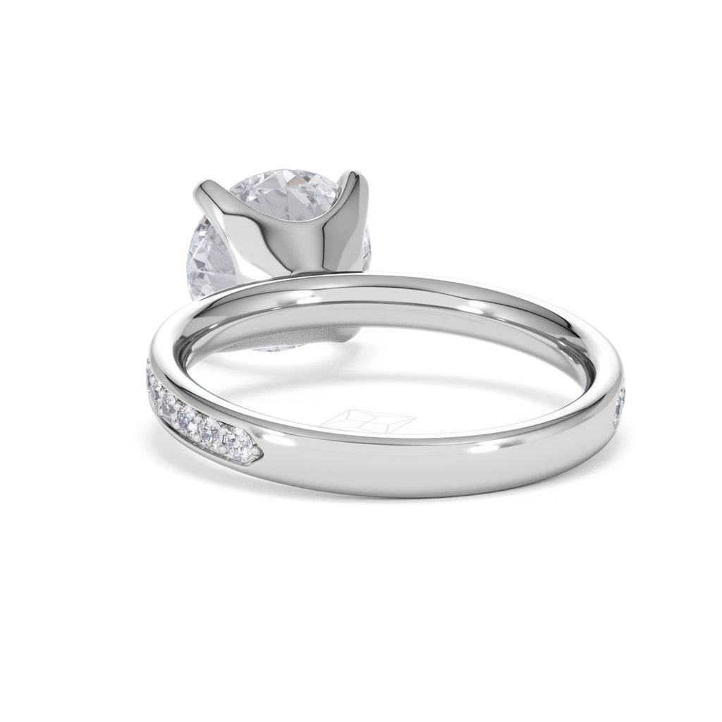 Origin 3.30ct Round Cut Lab Diamond Solitaire Engagement Ring with Side Stones in Platinum