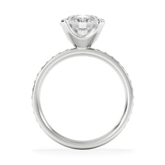 Origin 3.30ct Round Cut Lab Diamond Solitaire Engagement Ring with Side Stones in 18K White Gold