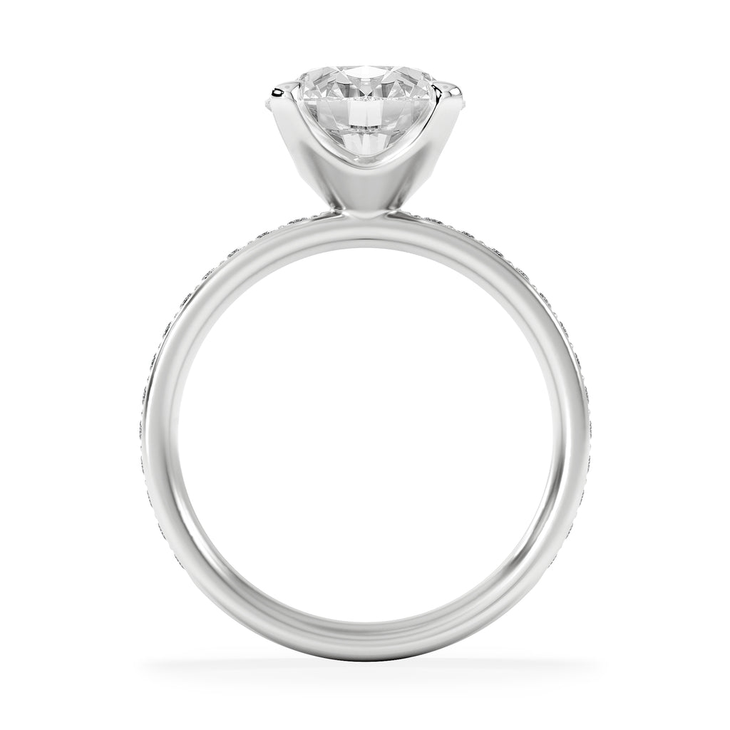 Origin 3.30ct Round Cut Lab Diamond Solitaire Engagement Ring with Side Stones in Platinum