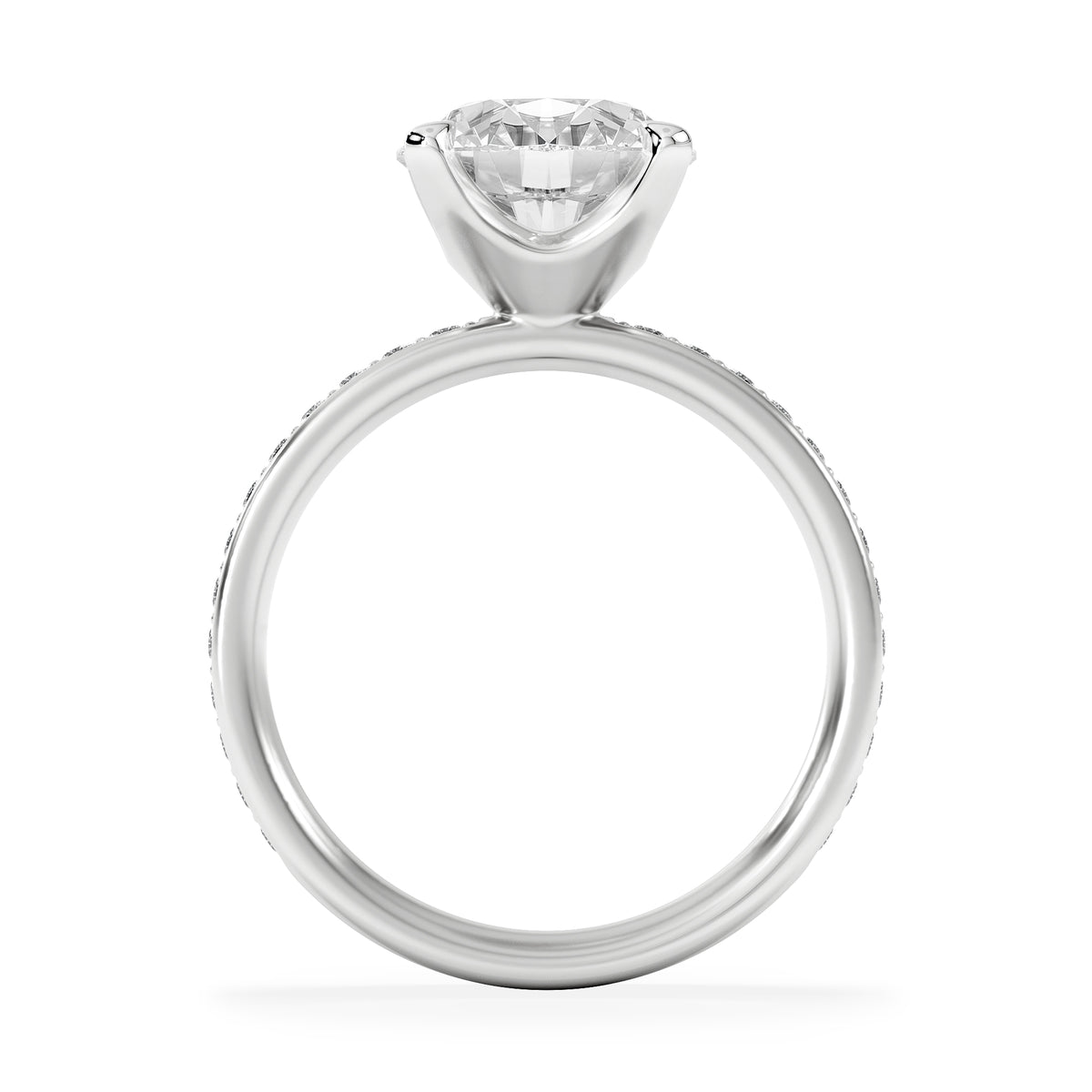 Origin 3.30ct Round Cut Lab Diamond Solitaire Engagement Ring with Side Stones in Platinum
