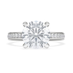 Origin 3.30ct Round Cut Lab Diamond Solitaire Engagement Ring with Side Stones in Platinum