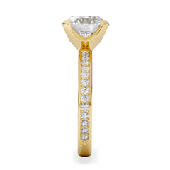 Origin 3.30ct Round Cut Lab Diamond Solitaire Engagement Ring with Side Stones in 18K Yellow Gold