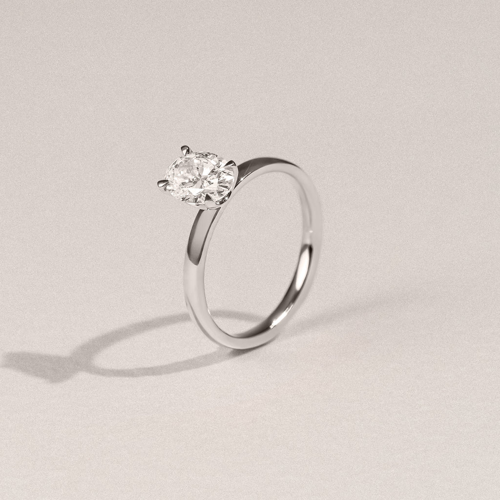 Origin 1.00ct Oval Cut Lab Diamond Solitaire Engagement Ring in Platinum