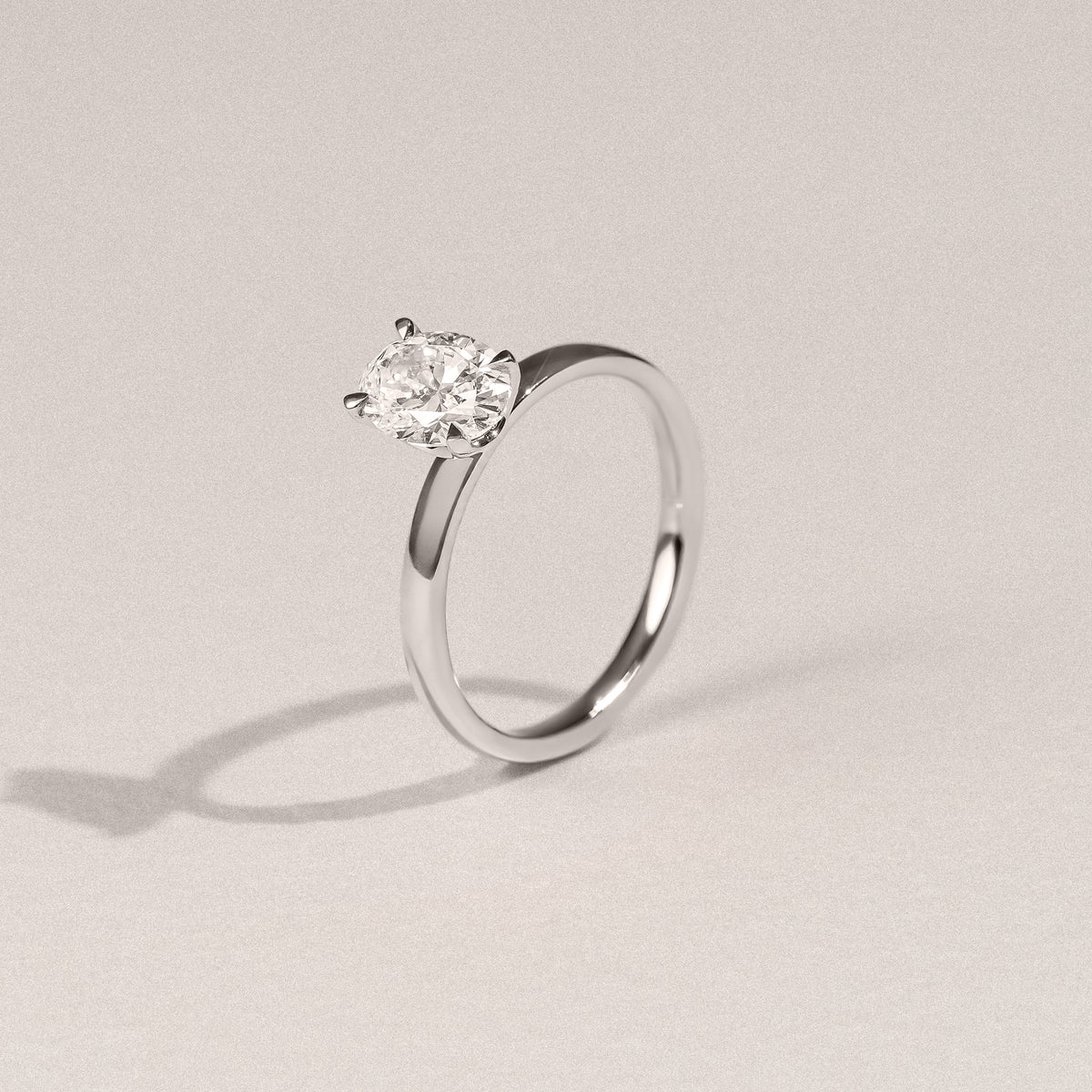 Origin 1.00ct Oval Cut Lab Diamond Solitaire Engagement Ring in Platinum