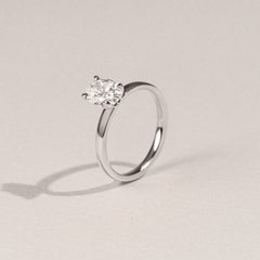 Origin 1.00ct Oval Cut Lab Diamond Solitaire Engagement Ring in 18K White Gold